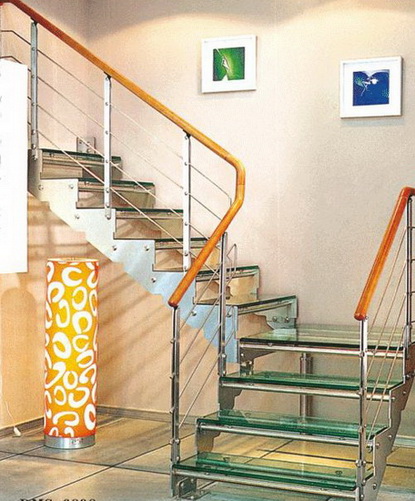 Stainless steel glass staircase 